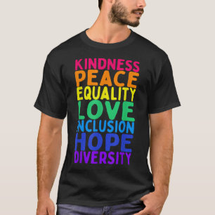 Camiseta Amabilidad Paz Igualdad Inclusión Diversidad Human