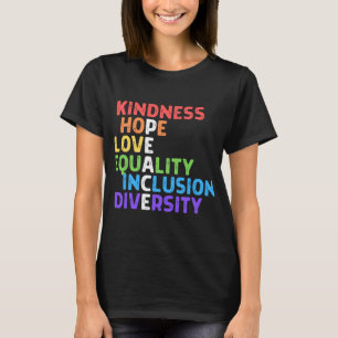 Camiseta Amabilidad Paz Igualdad Inclusión Diversidad Human
