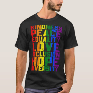 Camiseta Amabilidad Paz Inclusión Esperanza Bandera Arcoiri