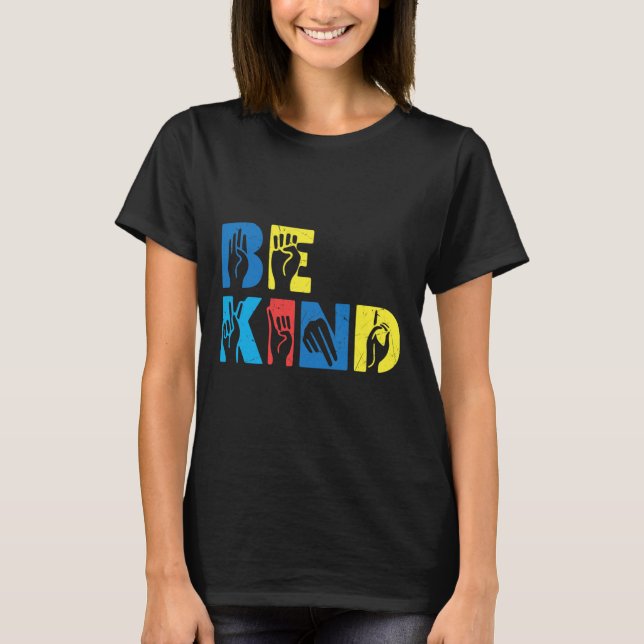 Camiseta Amable Asl Amor Lenguaje De Señas Mano Mes De Conc (Anverso)