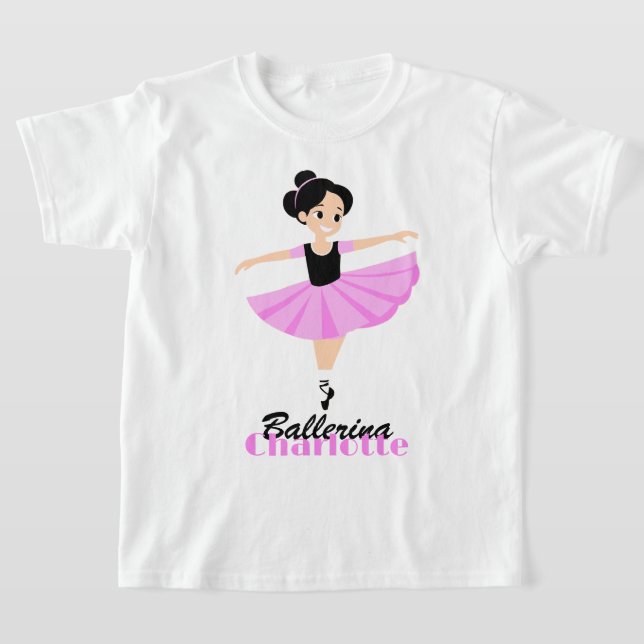 Camiseta Amable Feliz Rosa Suave Bailarina Personalizada (Distribución)