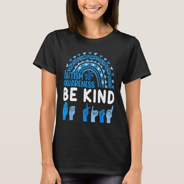 Camiseta Amable lenguaje de Rótulo que rompe el autismo arc (Anverso)
