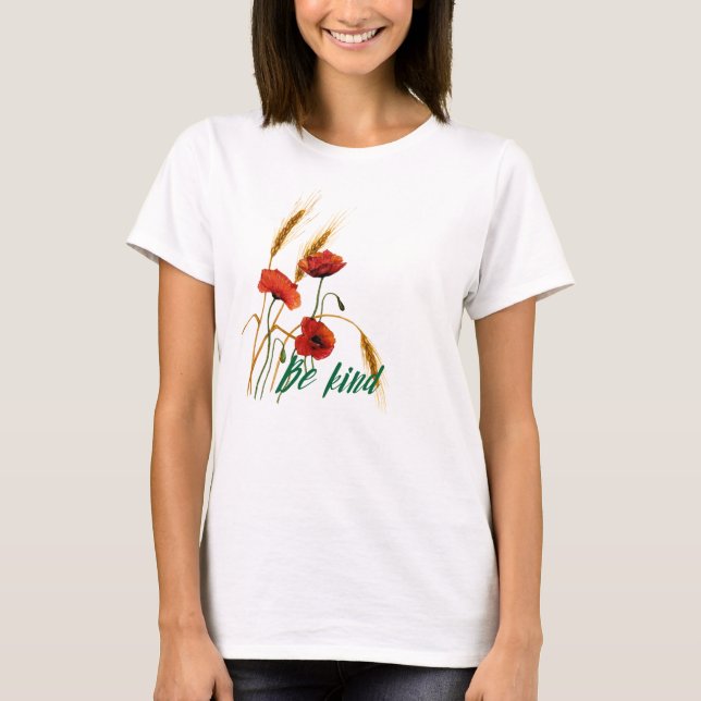 Camiseta Amables amapolas y trigo (Anverso)