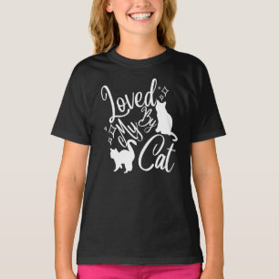 Camiseta Amado Por Mi Gato En Niños Blancos