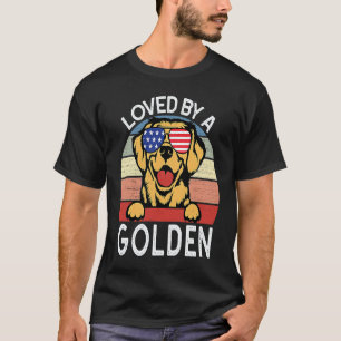 Camiseta Amado por un Golden Retriever Lindo Patriótico Dor