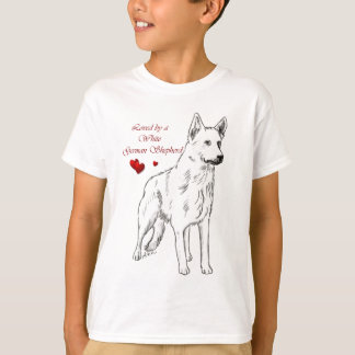 Camiseta Amado Por Un Pastor Alemán Blanco