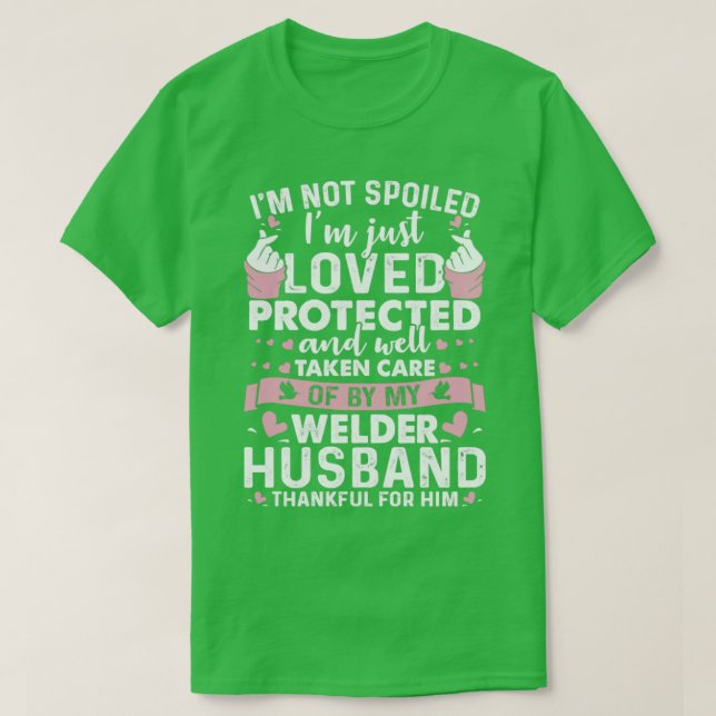 Camiseta Amado protegido por el esposo galés Orgullo Welder (Diseño del anverso)