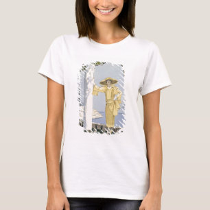 Camiseta Amalfi, ilustracion de una mujer en un vestido