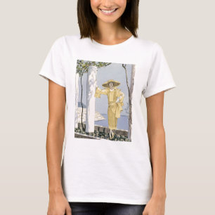 Camiseta Amalfi, ilustracion de una mujer en un vestido