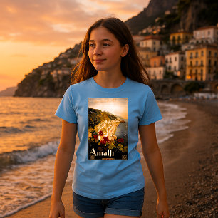Camiseta Amalfi, Italia Viaje Mediterráneo Vintage Turismo