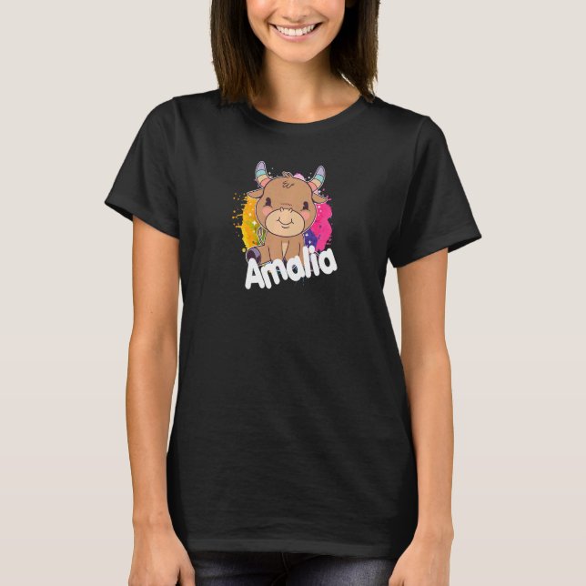 Camiseta AMALIA Hermoso nombre chica con adorable pequeña C (Anverso)