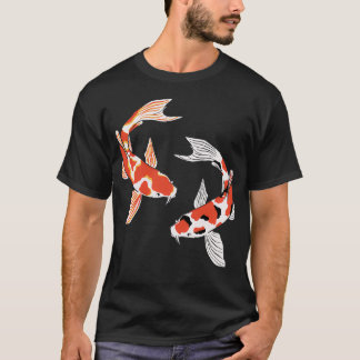 Camiseta Amamamp Rojo Koi Fish Oro y Amampolla Roja Negro