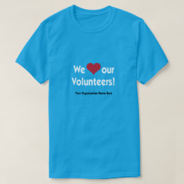 Camiseta Amamos a nuestros voluntarios con el corazón rojo