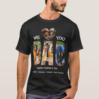 Camiseta Amamos a Papá – 4 Collage de Fotos | Feliz Día del