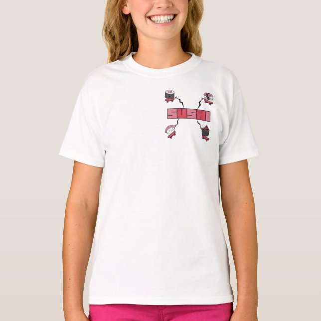 Camiseta Amamos el Sushi - Amor Sushi - Obsesión ASL ILY (Anverso)