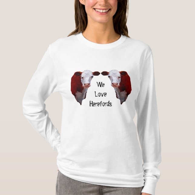Camiseta Amamos Herefords: Dos Herefords duplicado: Arte (Anverso)