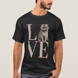 Camiseta Aman a los gatos Scottish Fold para propietarias C