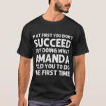 Camiseta AMANDA Nombre Navidades de Funny Birthday Personal<br><div class="desc">AMANDA Nombre Chiste de Navidades divertidos de cumpleaños personalizado</div>