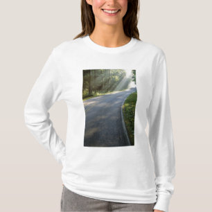 Camiseta Amanecer a través de la niebla junto al río Green