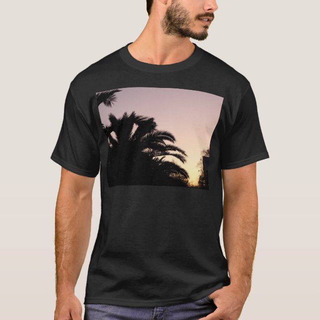 Camiseta Amanecer de árbol de palmas #2 (Anverso)
