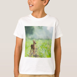 Camiseta Amanecer de ciervo bebé lindo en fotografía de la