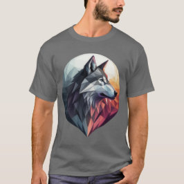 Camiseta Amanecer de lobo geométrico