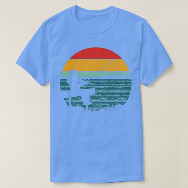 Camiseta Amanecer de pesca retro (Diseño del anverso)