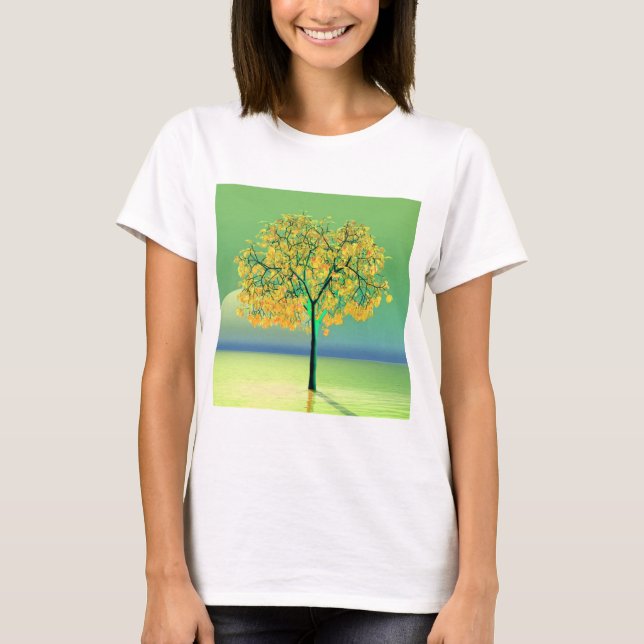 Camiseta Amanecer del árbol de otoño (Anverso)