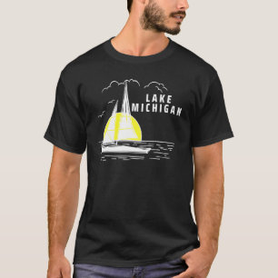 Camiseta Amanecer del barco del lago Michigan