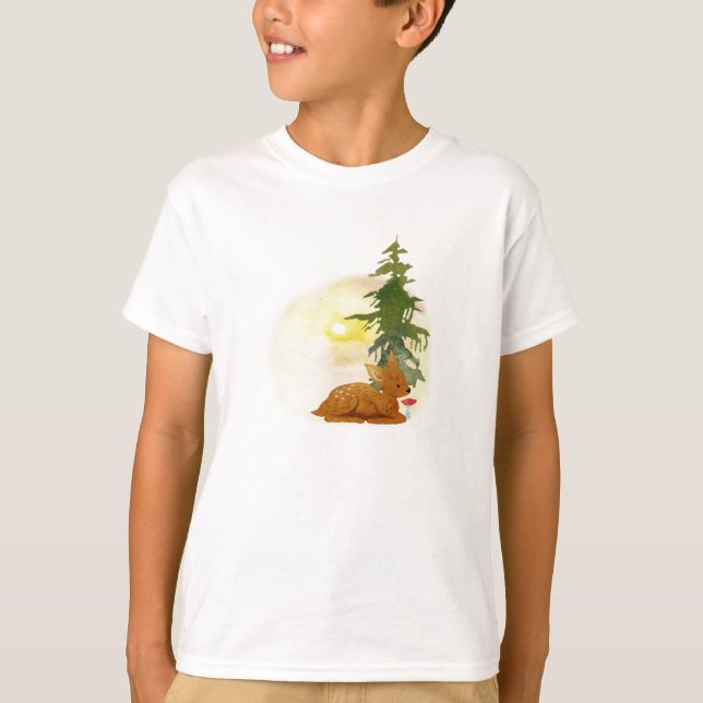 Camiseta Amanecer del bosque acuático (Anverso)