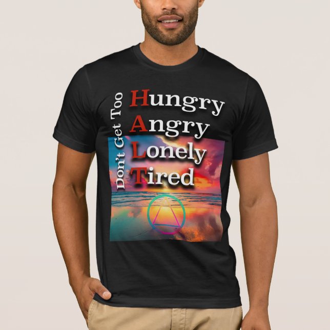 Camiseta Amanecer del lema de recuperación de HALT (Anverso)