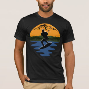 Camiseta Amanecer del Naranja de esquí acuático Retro Wak