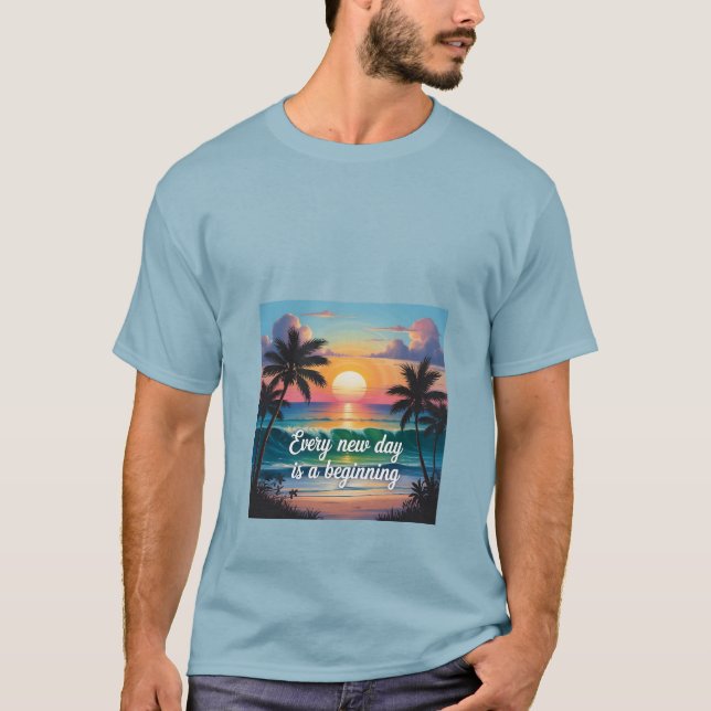 Camiseta amanecer desde el horizonte (Anverso)