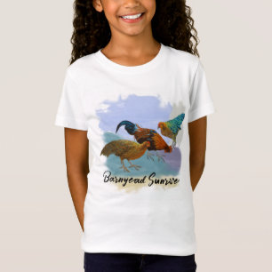 Camiseta Amanecer en el corral - Morados Azules Rojos Turqu