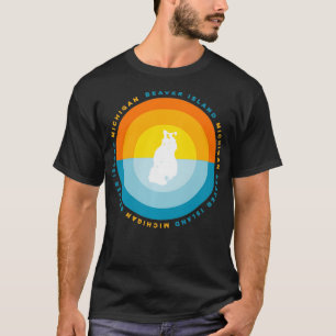 Camiseta Amanecer gráfico de la isla de Beaver Michigan