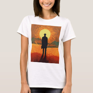 Camiseta "Amanecer: La mirada de un hombre al amanecer"