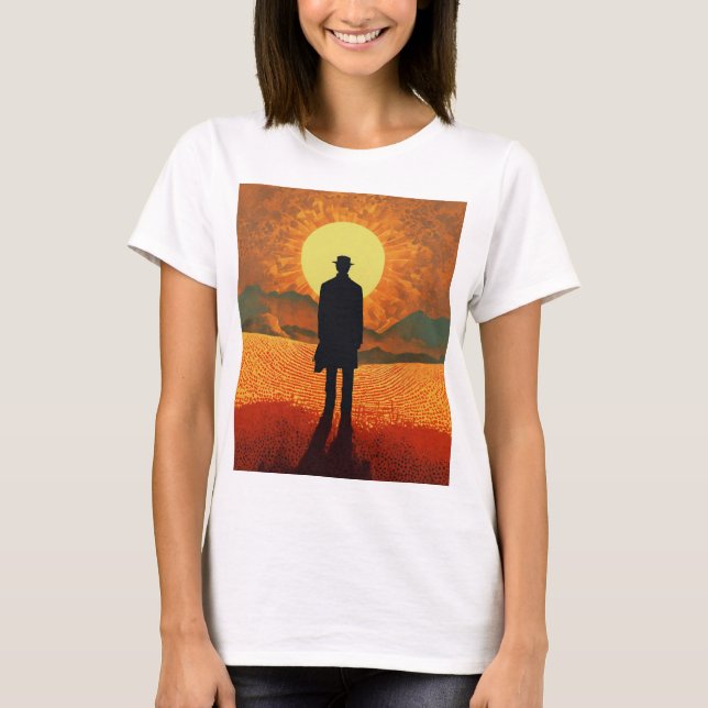 Camiseta "Amanecer: La mirada de un hombre al amanecer" (Anverso)