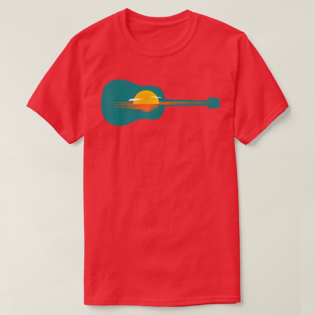 Camiseta amanecer o atardecer en la Guitarra (Diseño del anverso)