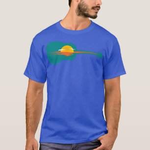 Camiseta amanecer o puesta de sol en la guitarra1087
