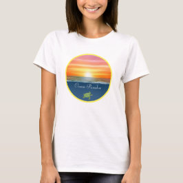 Camiseta Amanecer oceánico y tortuga