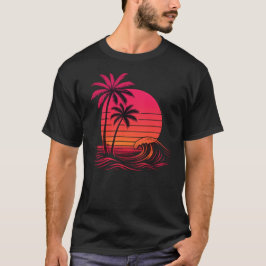 Camiseta Amanecer tropical de vaporwave retro