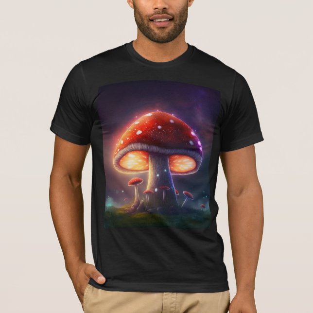 Camiseta Amanita cósmica Muscaria Bella+Canvas de manga cor (Anverso)