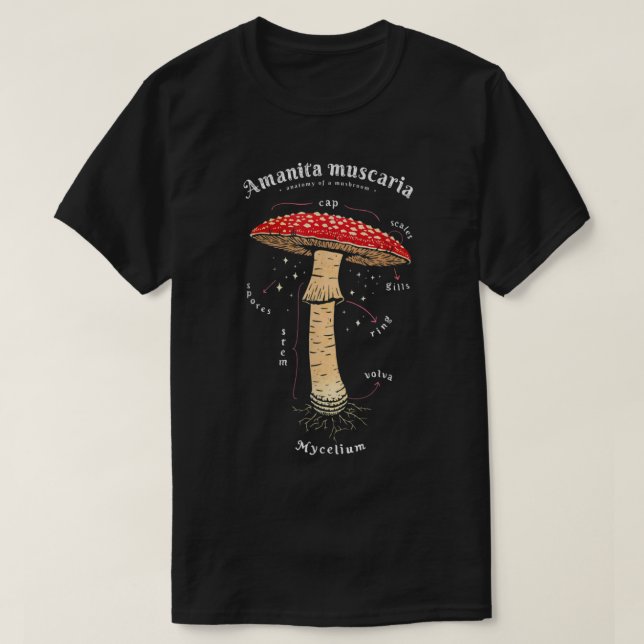 Camiseta Amanita muscaria Mushroom definición arte latino (Diseño del anverso)