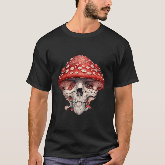 Camiseta Amanita Muscaria Mushroom Skull T-Shirt (Anverso)