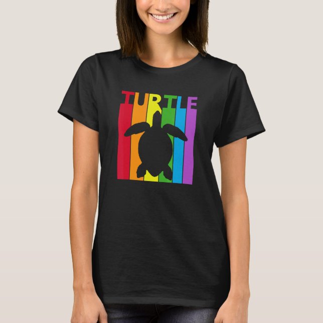 Camiseta Amante animal de la tortuga arcoiris (Anverso)