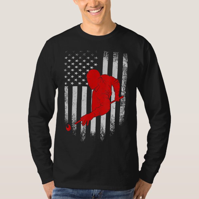 Camiseta Amante Billiards| Regalo de Bandera Americana Bill (Anverso)