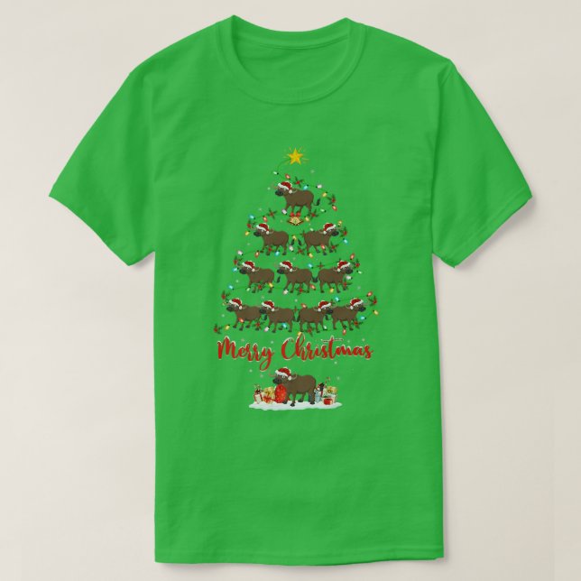 Camiseta Amante de búfalo animal que coincide con Santa Búf (Diseño del anverso)