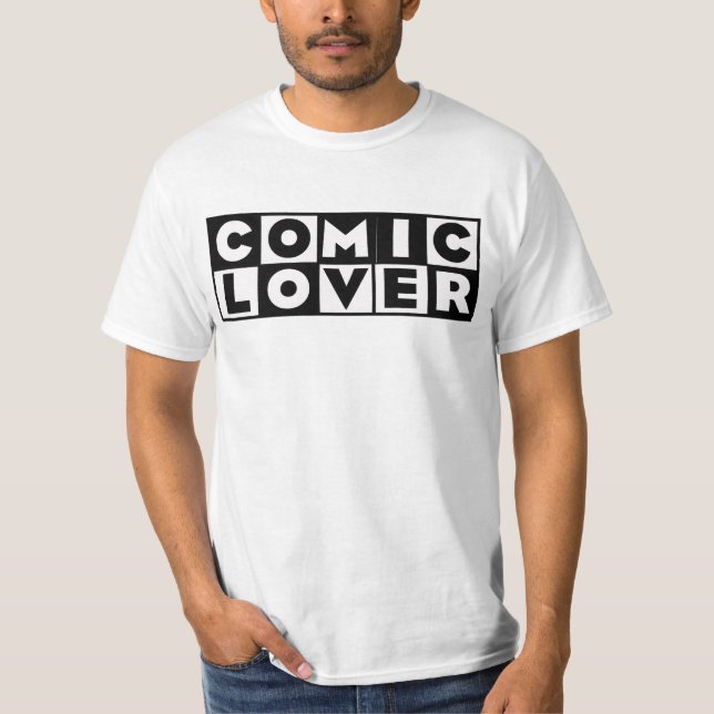 Camiseta Amante de Cómics Diseño en Negrita (Anverso)