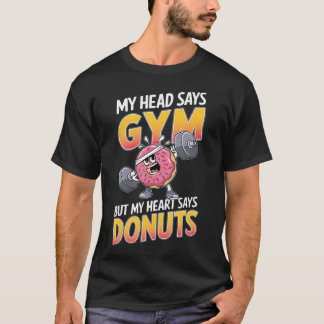 Camiseta Amante de Donas Divertido Mi Cabeza Dice Entrenami