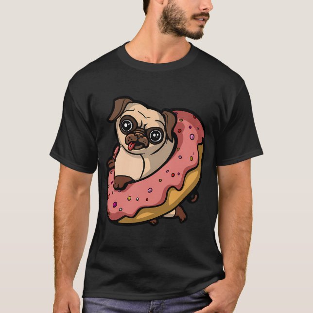 Camiseta Amante de Donas Pug Perro (Anverso)